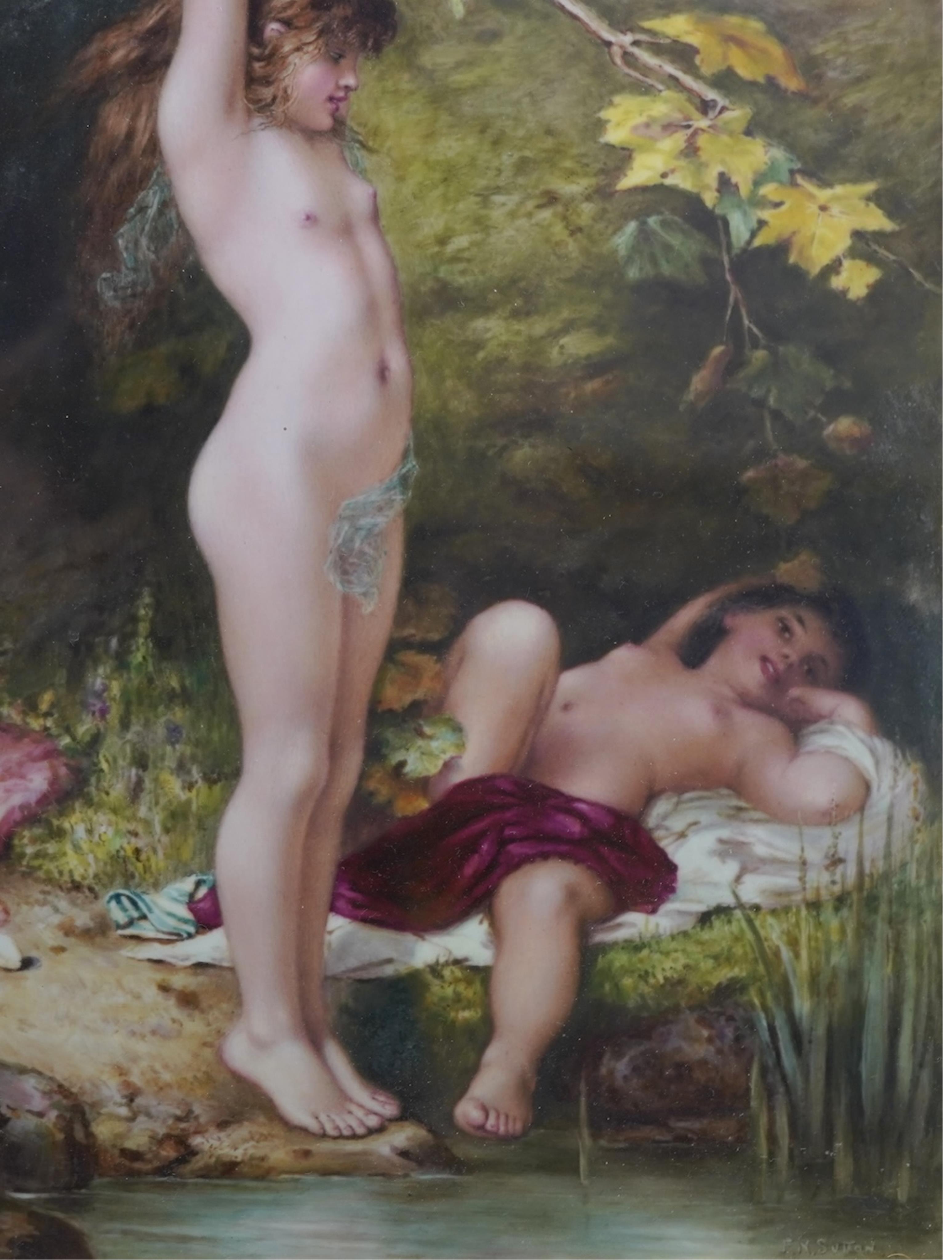 A late 19th century English porcelain plaque